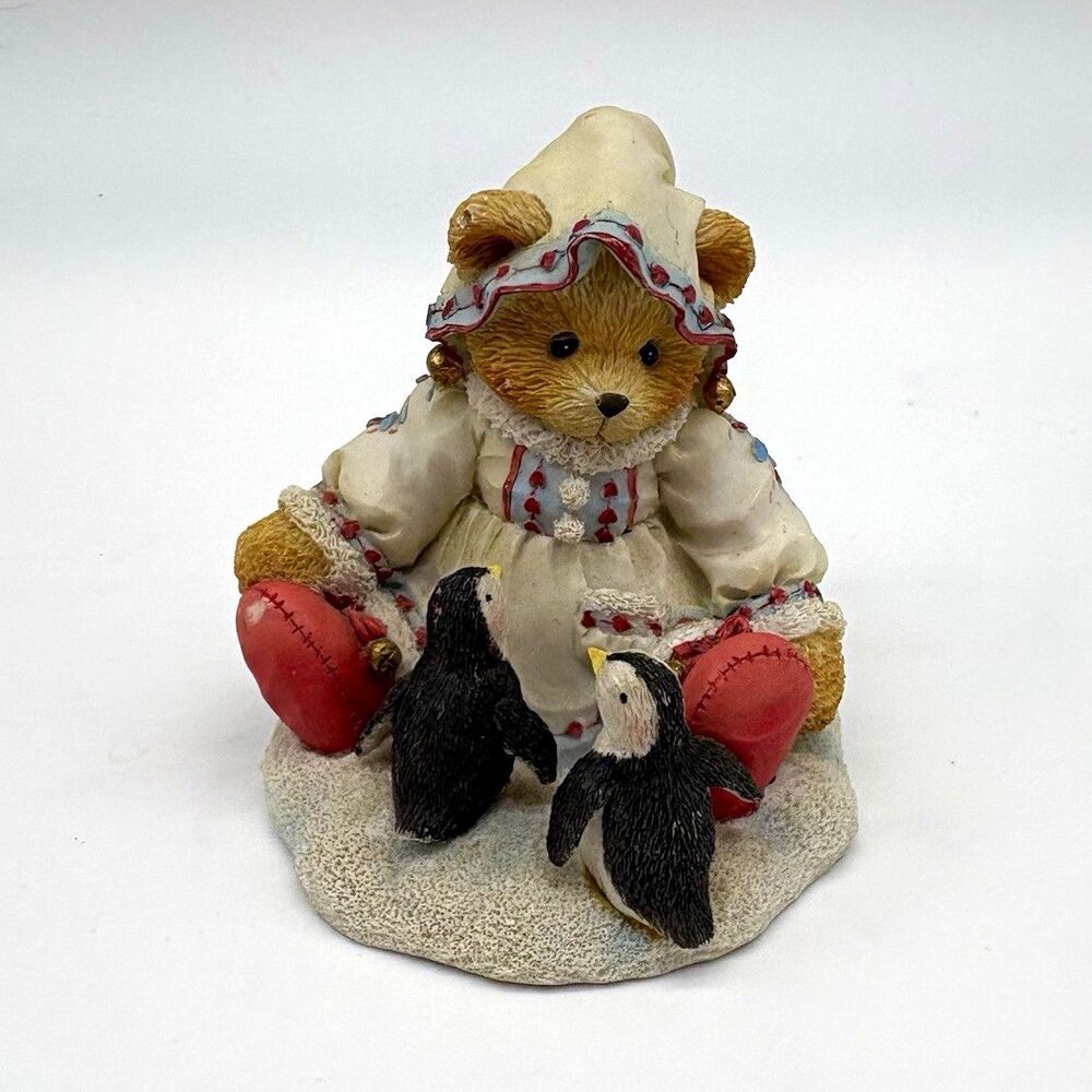 Cherished Teddies Krista Bear Figurine Winter Hand Painted Resin 1995 141194